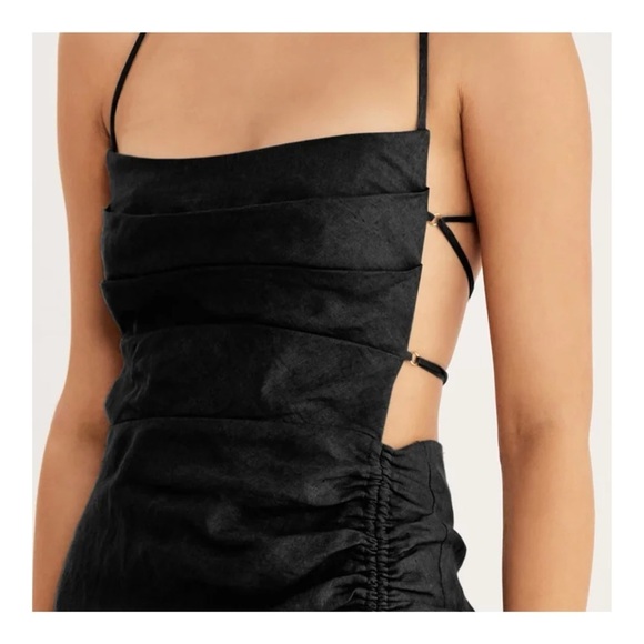 Rumer | 70s Romantic Coastal Vibes LouLou Black Strappy Maxi Dress | XS - Picture 4 of 9